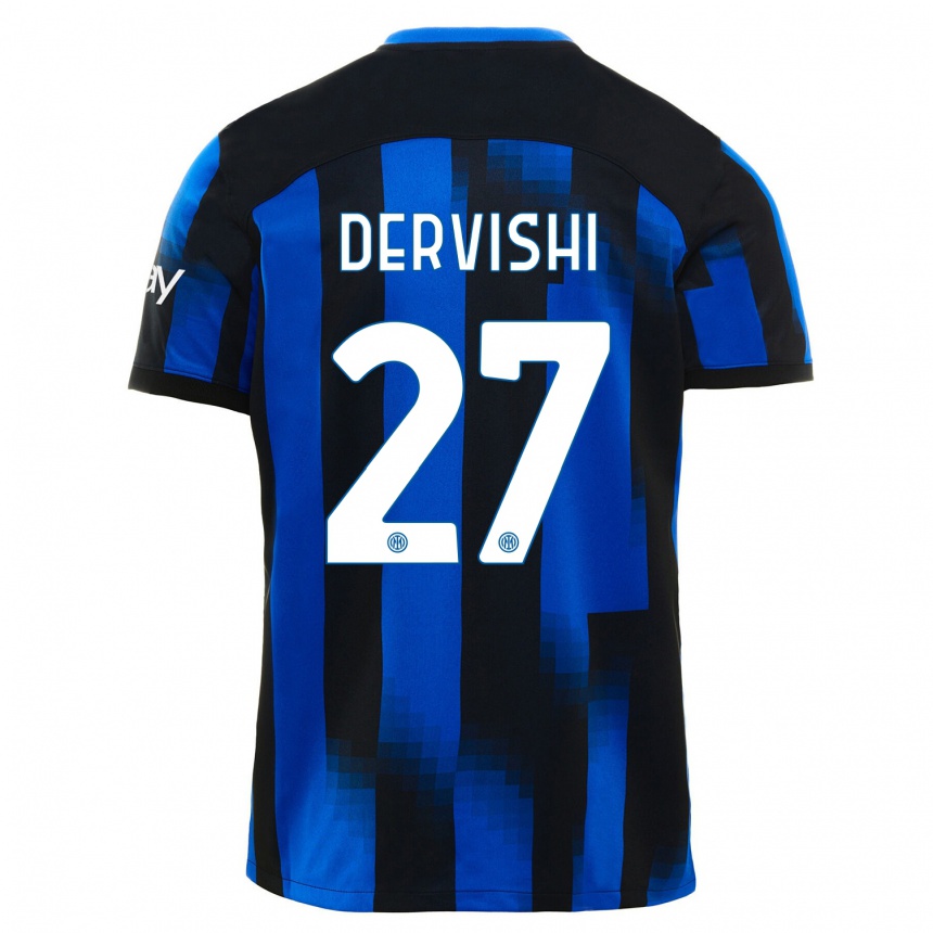 Hombre Fútbol Camiseta Kristian Dervishi #27 Azul Negro 1ª Equipación 2023/24