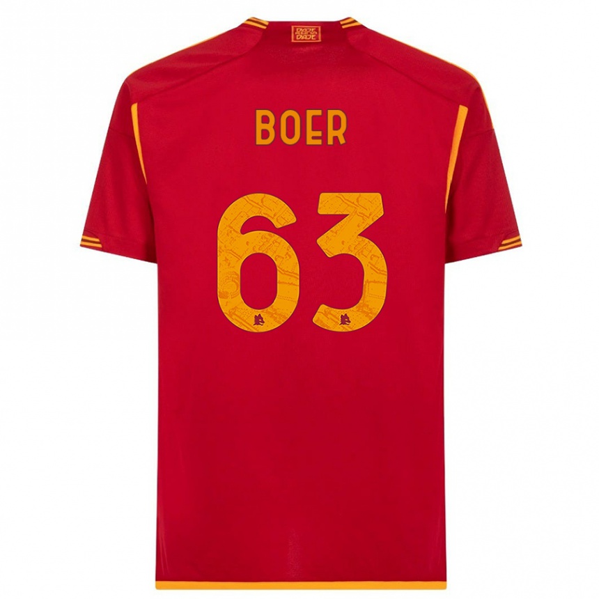 Hombre Fútbol Camiseta Pietro Boer #63 Rojo 1ª Equipación 2023/24