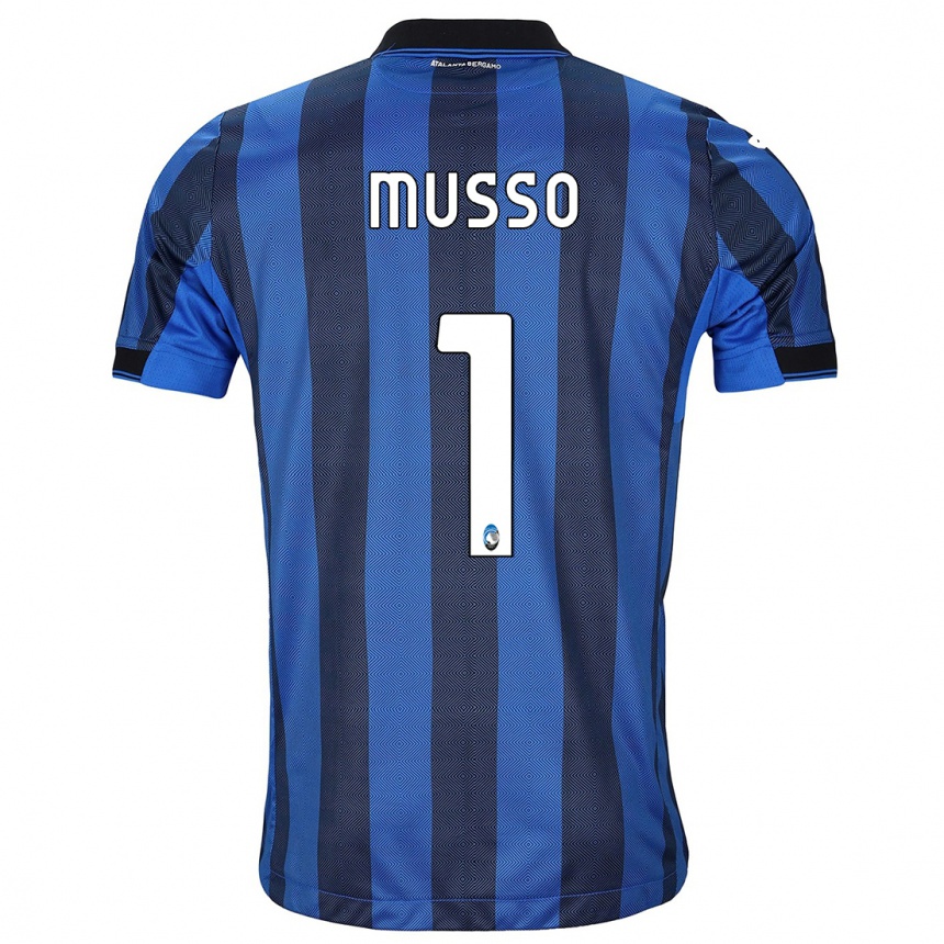 Hombre Fútbol Camiseta Juan Musso #1 Azul Negro 1ª Equipación 2023/24