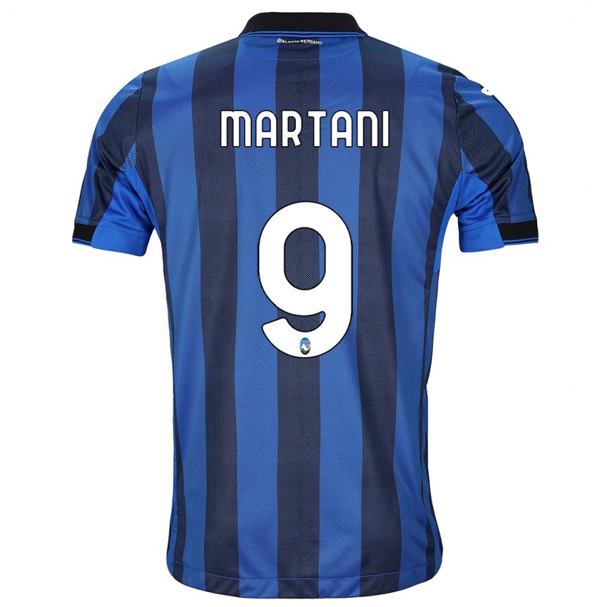 Hombre Fútbol Camiseta Alice Martani #9 Azul Negro 1ª Equipación 2023/24