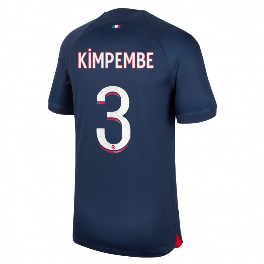 Hombre Fútbol Camiseta Presnel Kimpembe #3 Azul Rojo 1ª Equipación 2023/24
