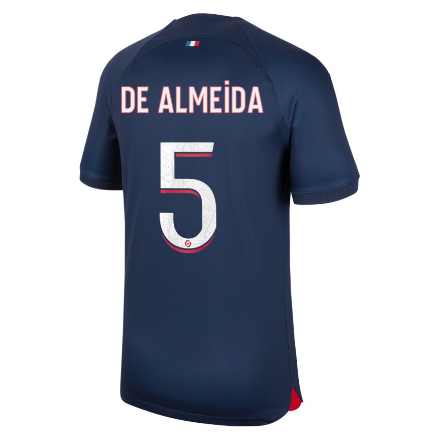 Hombre Fútbol Camiseta Elisa De Almeida #5 Azul Rojo 1ª Equipación 2023/24