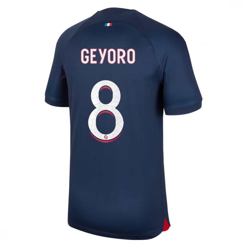 Hombre Fútbol Camiseta Grace Geyoro #8 Azul Rojo 1ª Equipación 2023/24