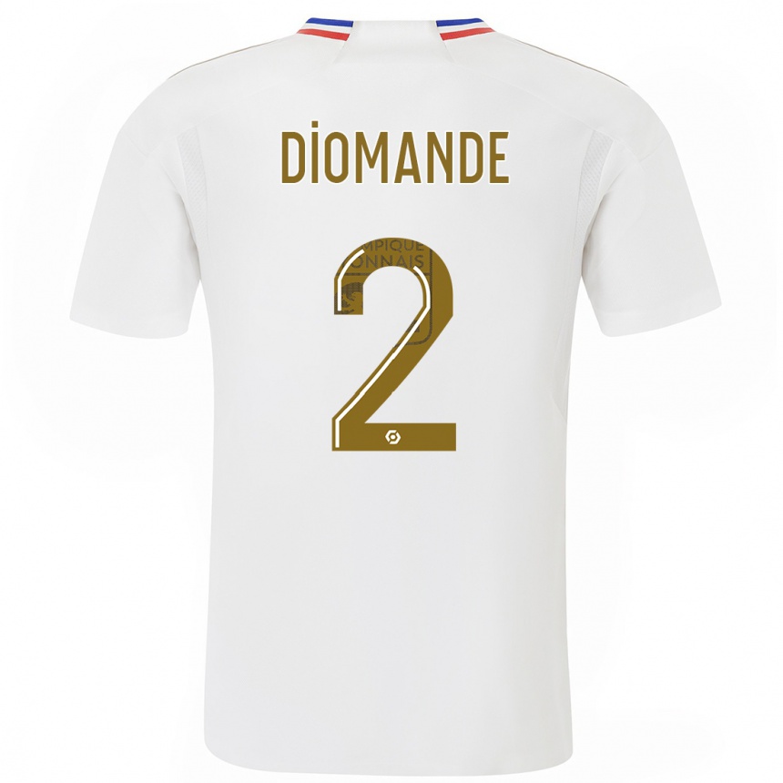 Hombre Fútbol Camiseta Sinaly Diomande #2 Blanco 1ª Equipación 2023/24