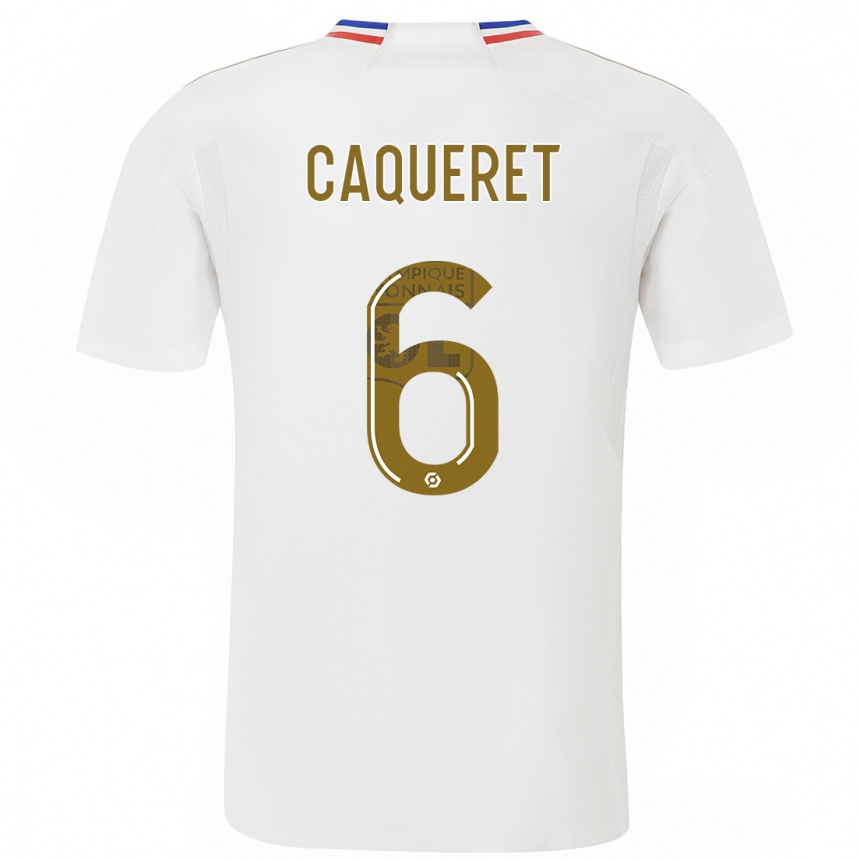 Hombre Fútbol Camiseta Maxence Caqueret #6 Blanco 1ª Equipación 2023/24