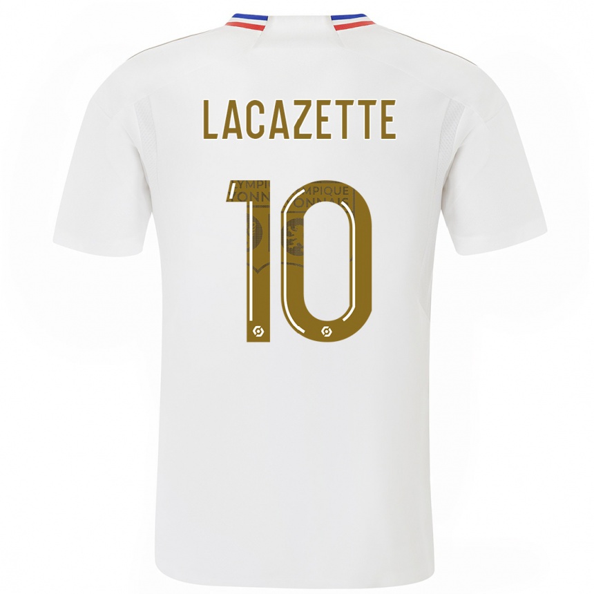 Hombre Fútbol Camiseta Alexandre Lacazette #10 Blanco 1ª Equipación 2023/24