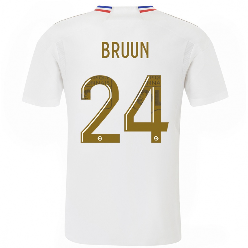 Hombre Fútbol Camiseta Signe Bruun #24 Blanco 1ª Equipación 2023/24