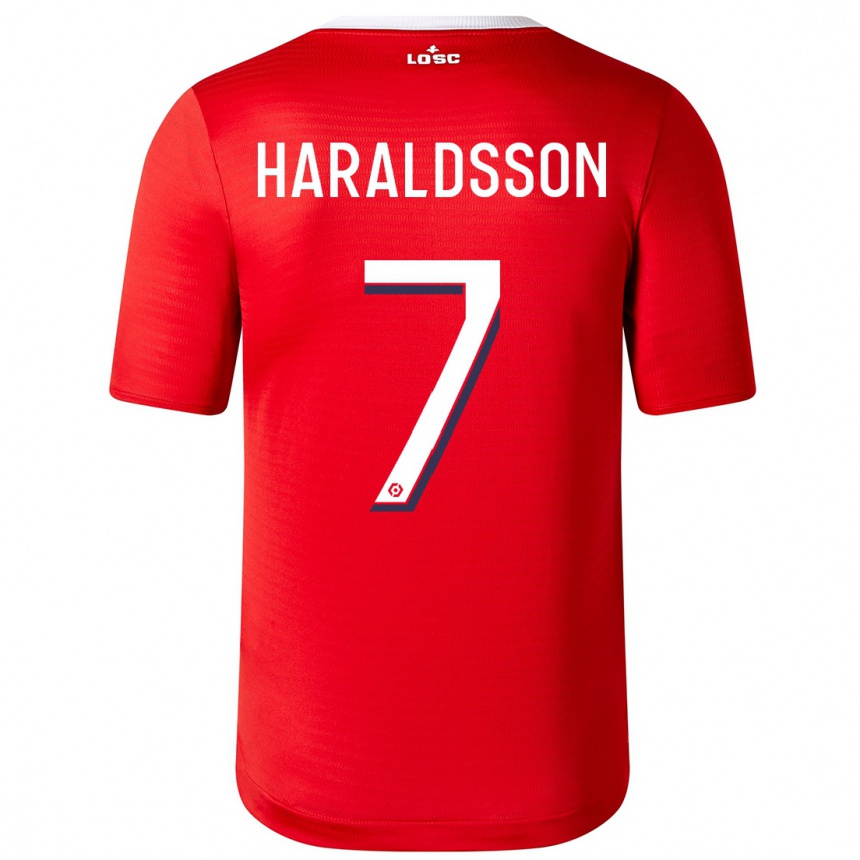 Hombre Fútbol Camiseta Hákon Arnar Haraldsson #7 Rojo 1ª Equipación 2023/24