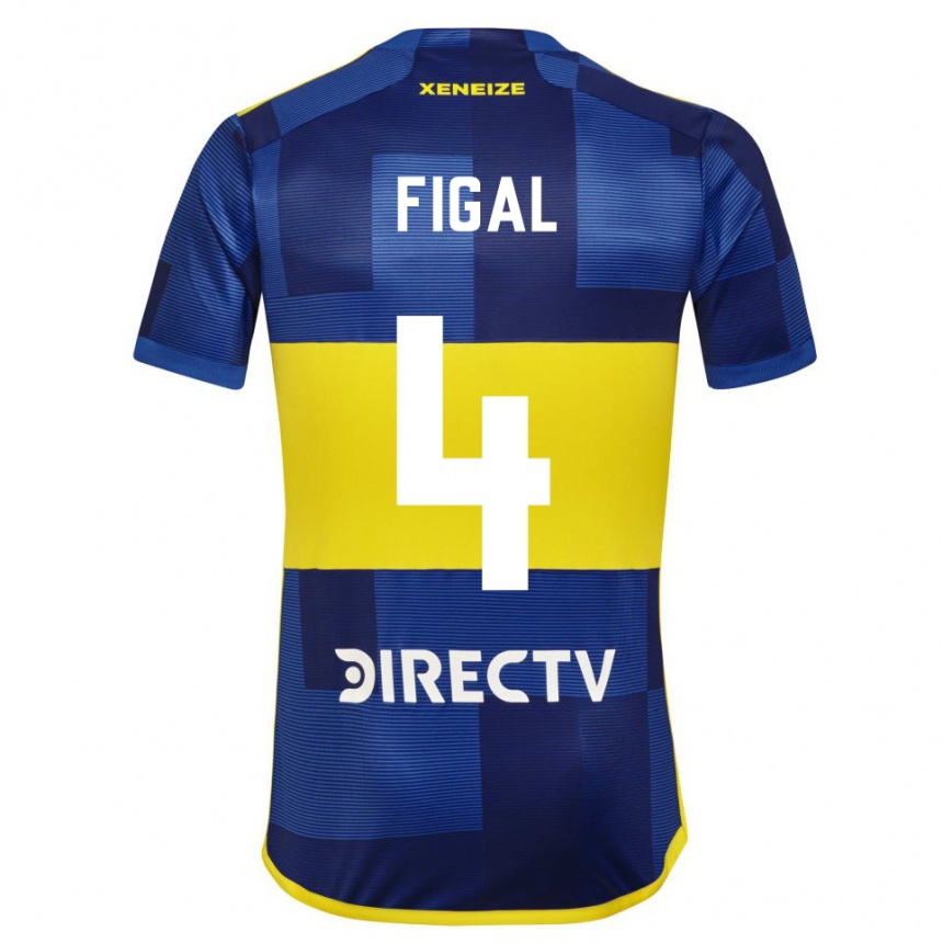 Hombre Fútbol Camiseta Nicolas Figal #4 Azul Oscuro Amarillo 1ª Equipación 2023/24
