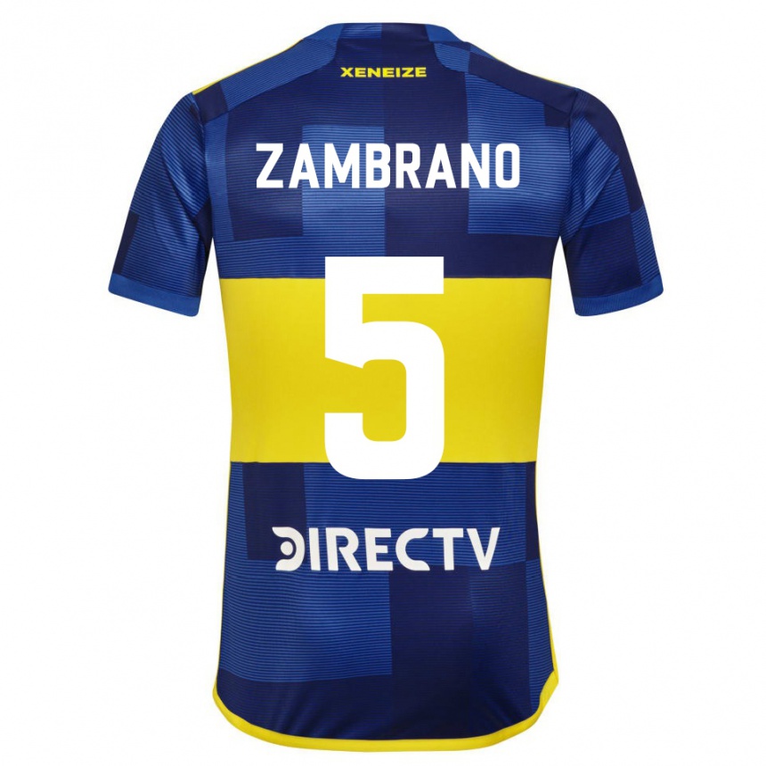 Hombre Fútbol Camiseta Carlos Zambrano #5 Azul Oscuro Amarillo 1ª Equipación 2023/24