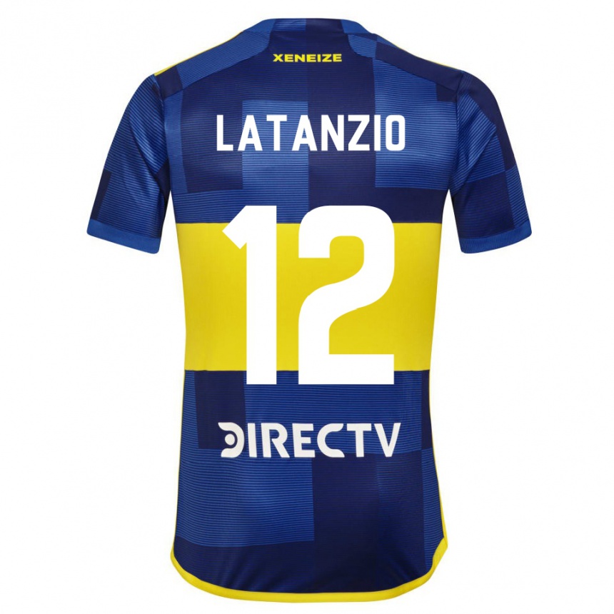 Hombre Fútbol Camiseta Florencia Latanzio #12 Azul Oscuro Amarillo 1ª Equipación 2023/24