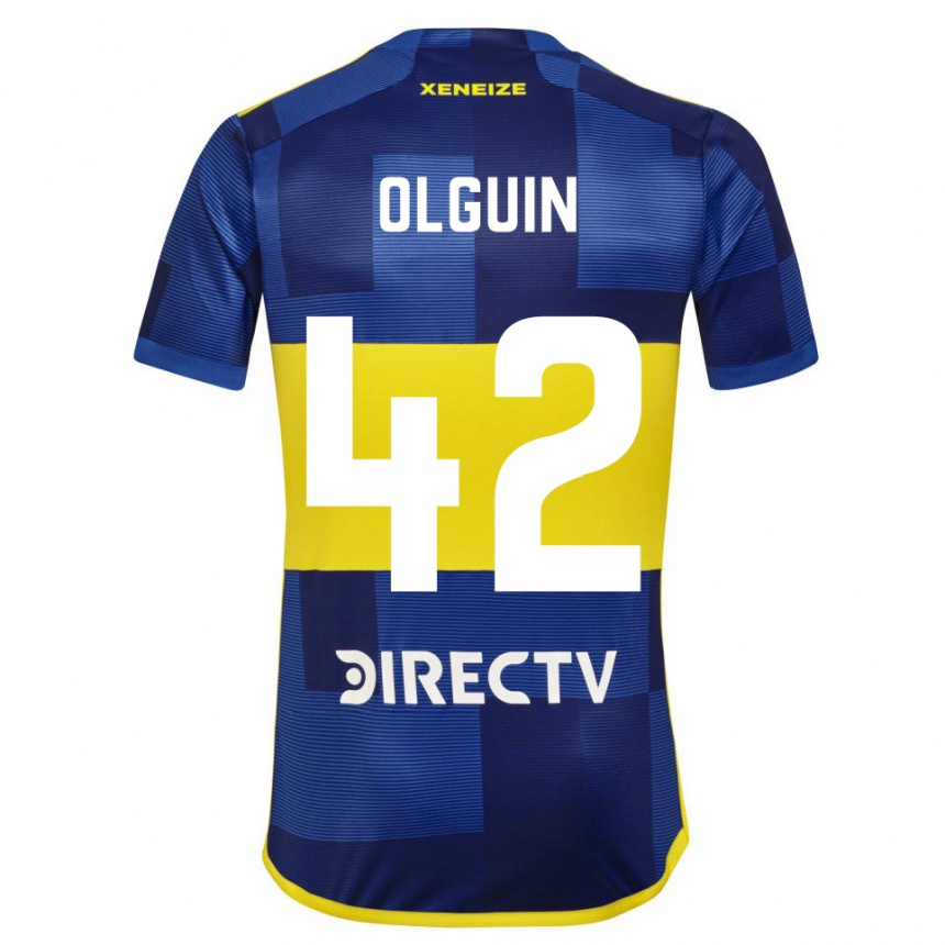Hombre Fútbol Camiseta Matias Olguin #42 Azul Oscuro Amarillo 1ª Equipación 2023/24