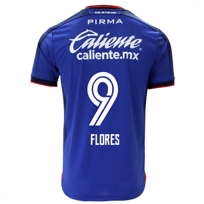 Hombre Fútbol Camiseta Daniela Flores #9 Azul 1ª Equipación 2023/24