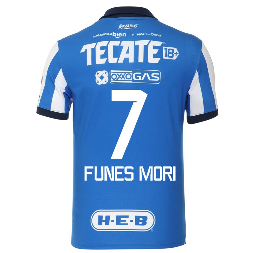 Hombre Fútbol Camiseta Rogelio Funes Mori #7 Azul Blanco 1ª Equipación 2023/24