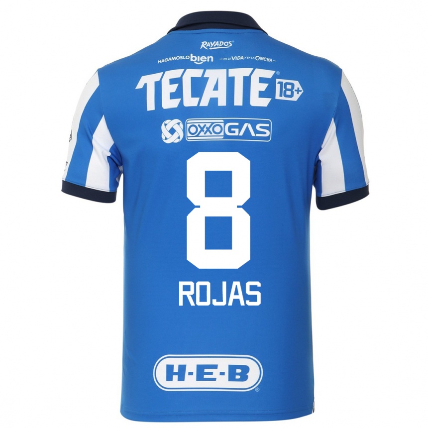 Hombre Fútbol Camiseta Joao Rojas #8 Azul Blanco 1ª Equipación 2023/24