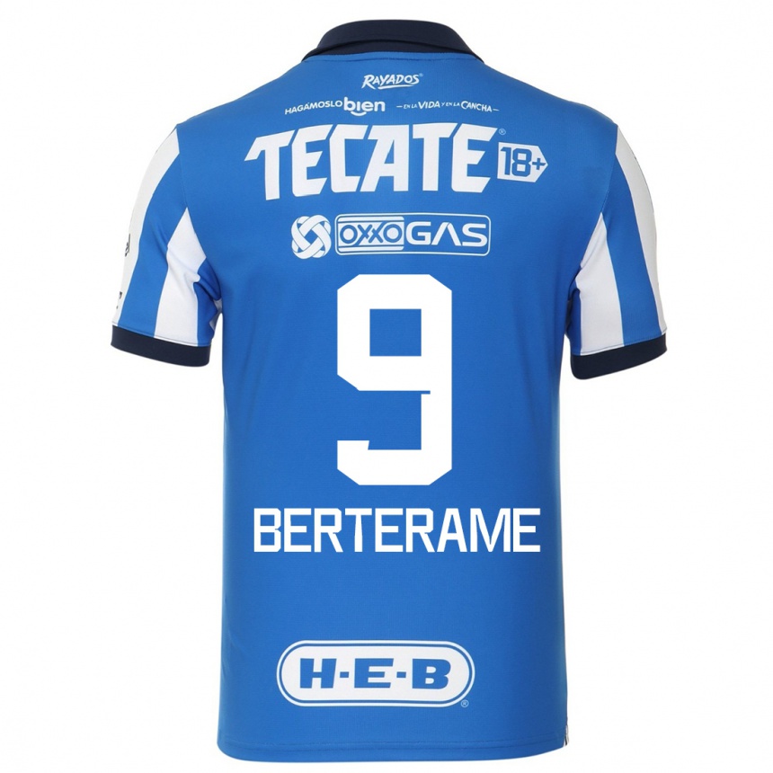 Hombre Fútbol Camiseta German Berterame #9 Azul Blanco 1ª Equipación 2023/24