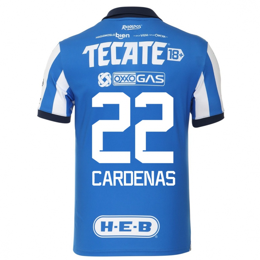 Hombre Fútbol Camiseta Luis Cardenas #22 Azul Blanco 1ª Equipación 2023/24