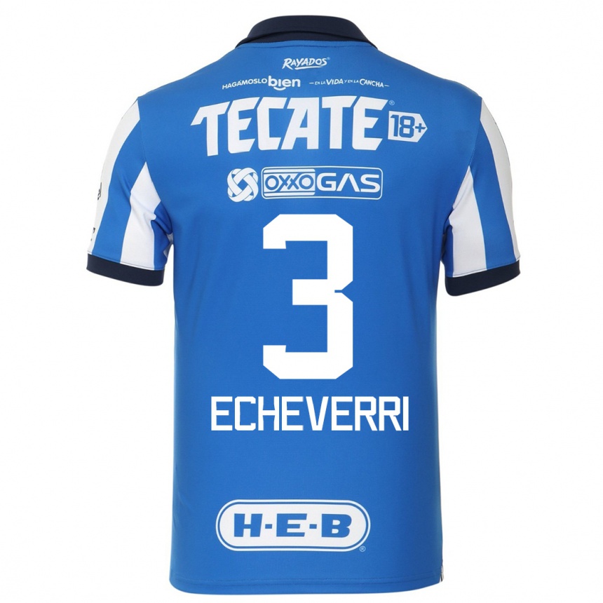 Hombre Fútbol Camiseta Isabella Echeverri #3 Azul Blanco 1ª Equipación 2023/24