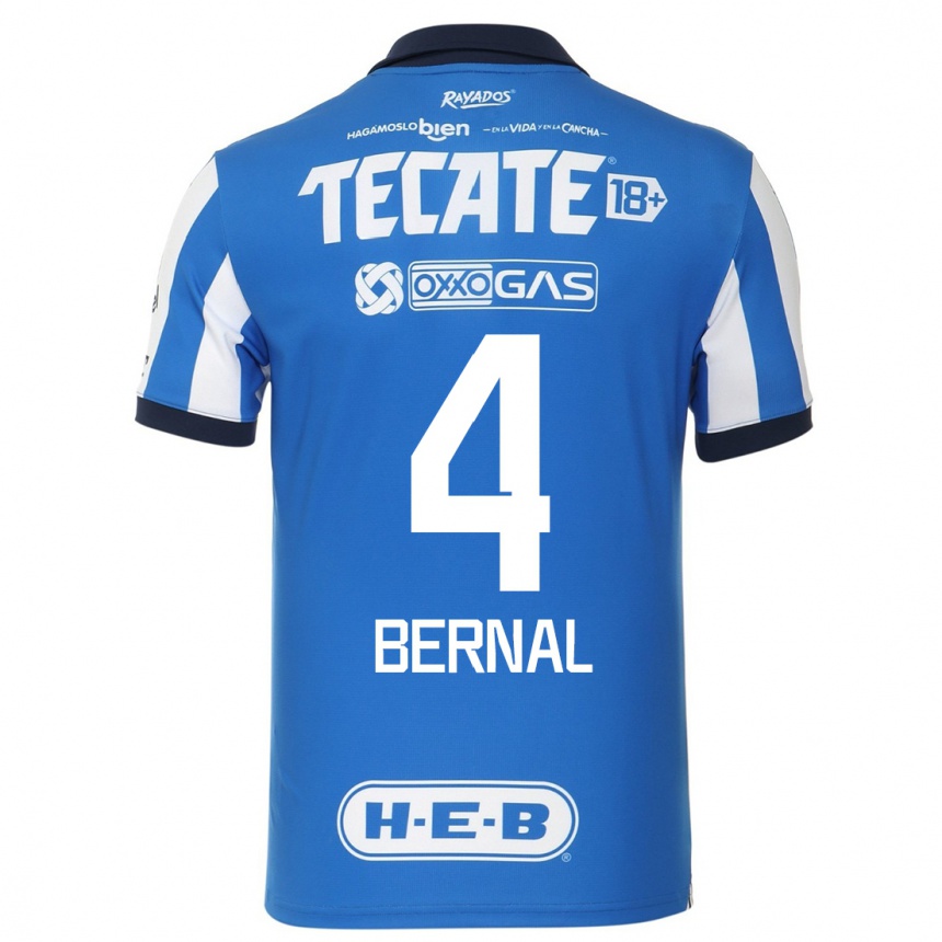 Hombre Fútbol Camiseta Rebeca Bernal #4 Azul Blanco 1ª Equipación 2023/24
