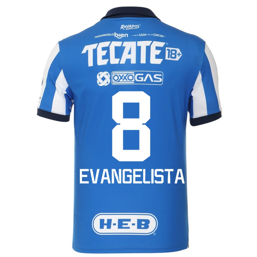 Hombre Fútbol Camiseta Diana Evangelista #8 Azul Blanco 1ª Equipación 2023/24