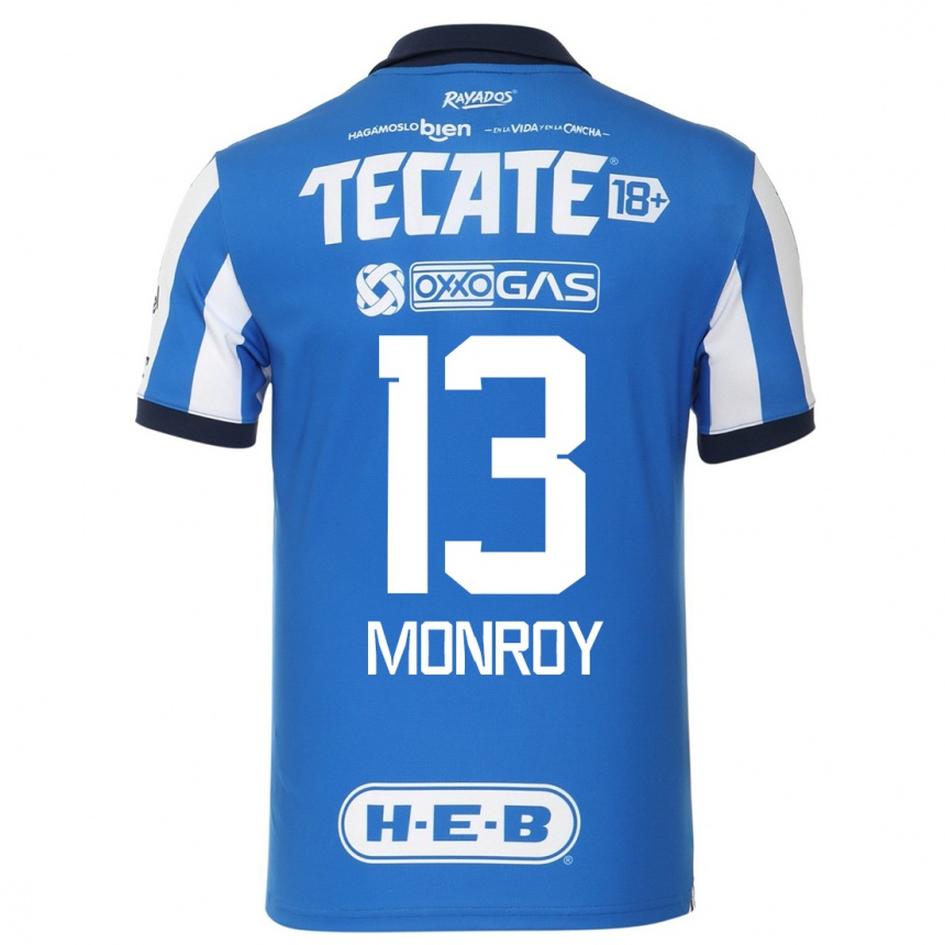 Hombre Fútbol Camiseta Paola Monroy #13 Azul Blanco 1ª Equipación 2023/24