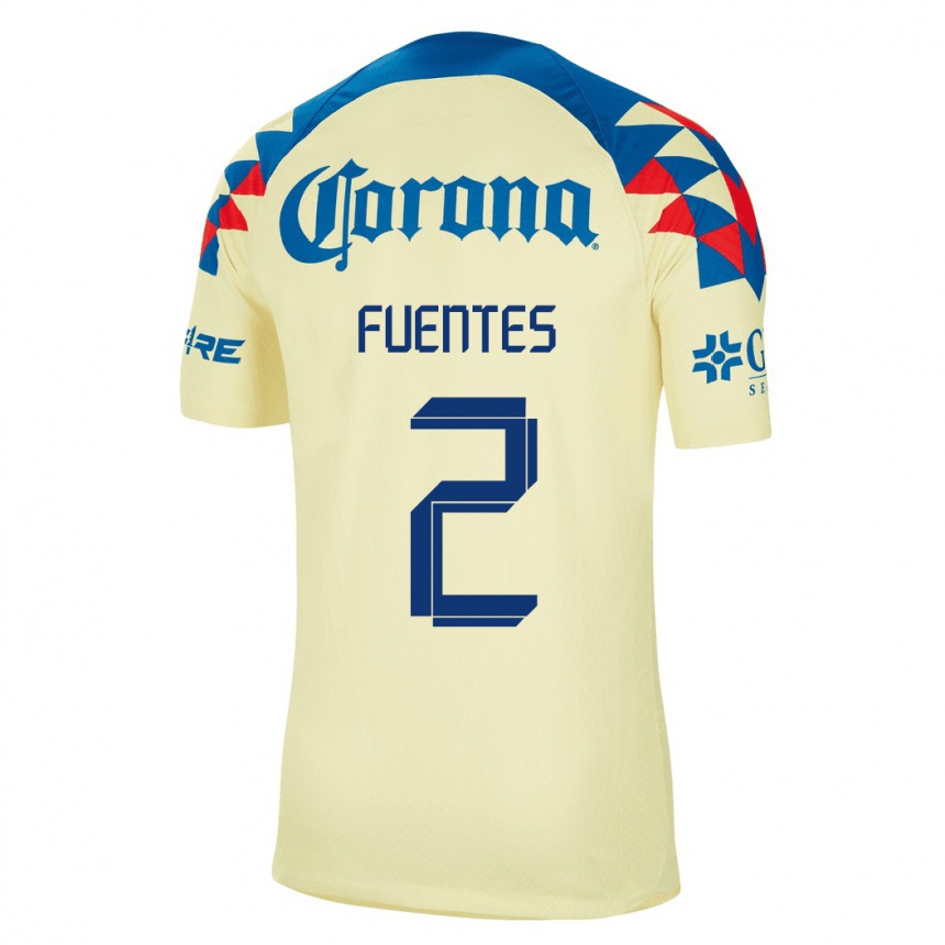 Hombre Fútbol Camiseta Luis Fuentes #2 Amarillo 1ª Equipación 2023/24
