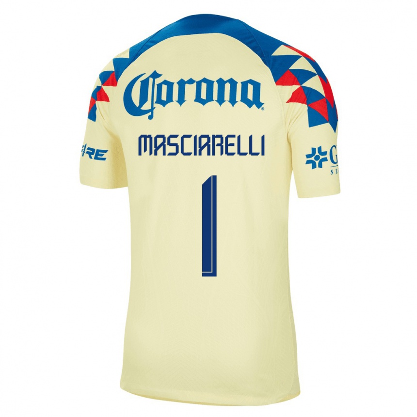 Hombre Fútbol Camiseta Renata Masciarelli #1 Amarillo 1ª Equipación 2023/24