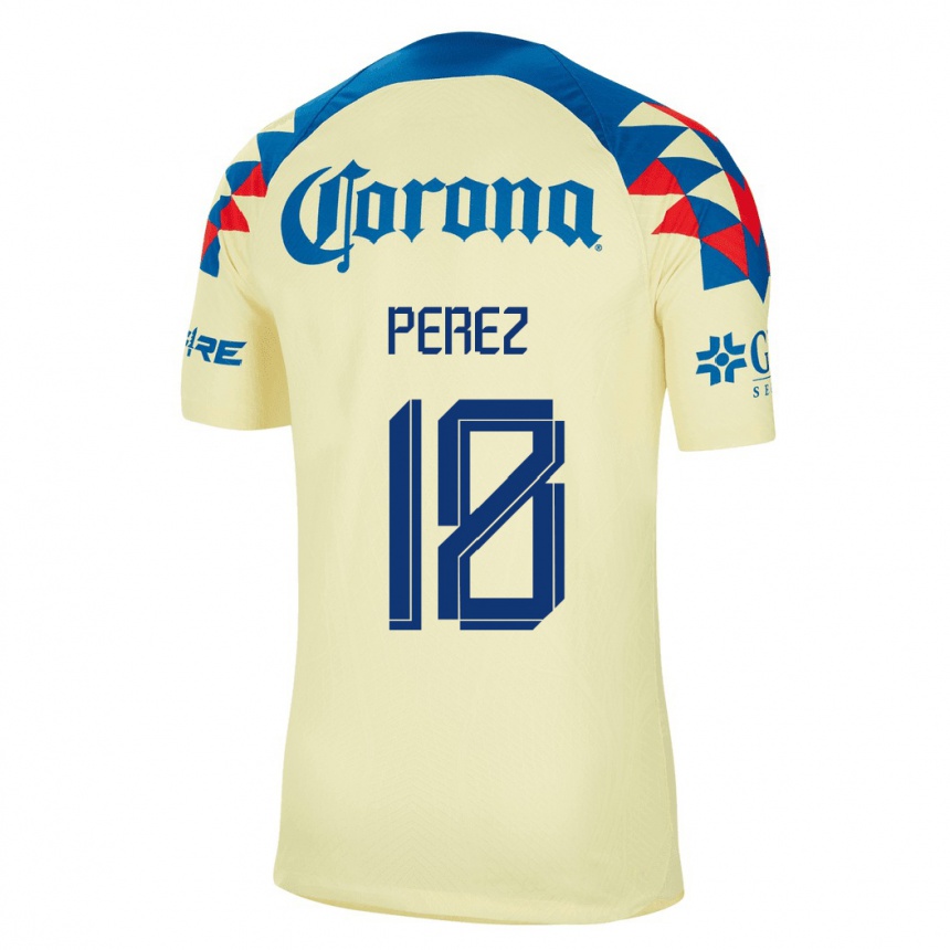 Hombre Fútbol Camiseta Amanda Perez #18 Amarillo 1ª Equipación 2023/24