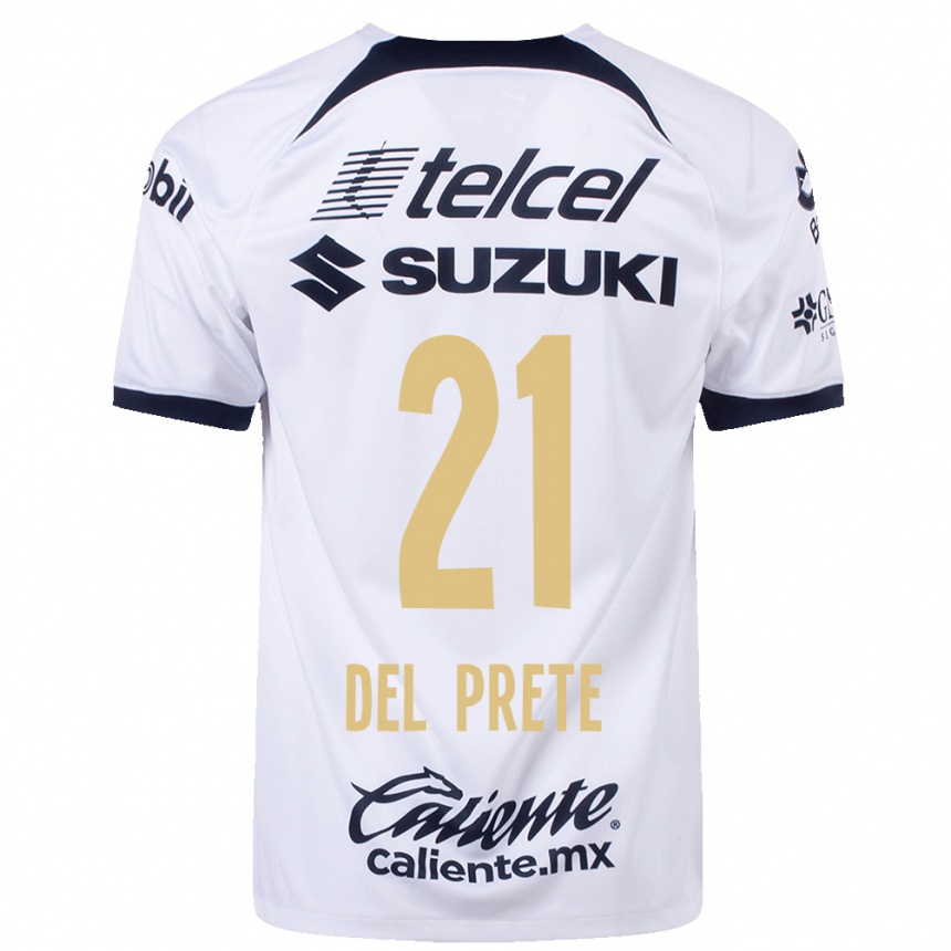 Hombre Fútbol Camiseta Gustavo Del Prete #21 Blanco 1ª Equipación 2023/24