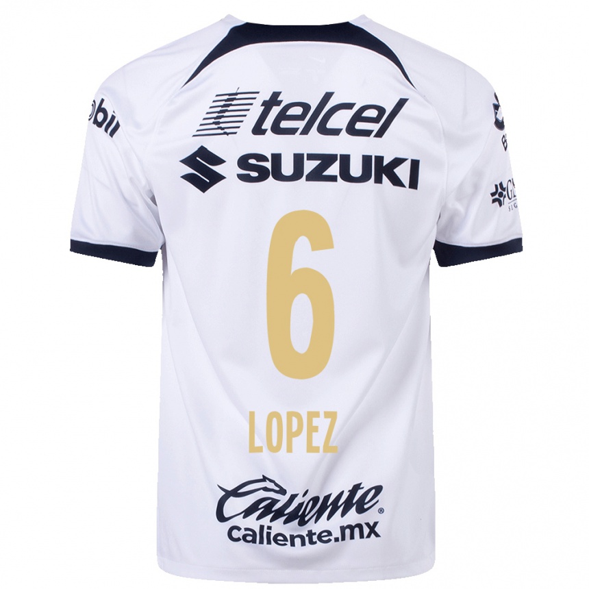 Hombre Fútbol Camiseta Nathalia Lopez #6 Blanco 1ª Equipación 2023/24