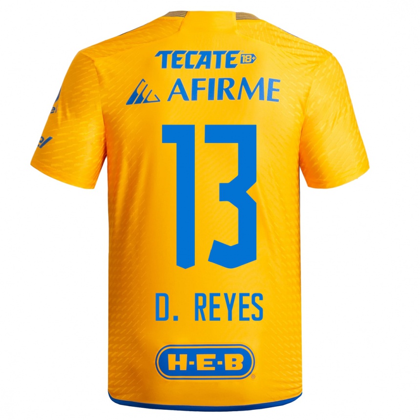 Hombre Fútbol Camiseta Diego Reyes #13 Amarillo 1ª Equipación 2023/24