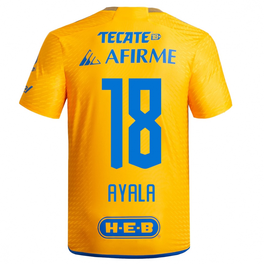 Hombre Fútbol Camiseta David Ayala #18 Amarillo 1ª Equipación 2023/24