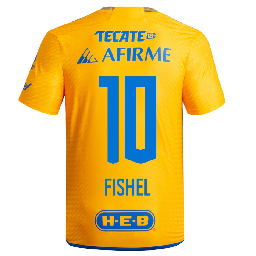 Hombre Fútbol Camiseta Mia Fishel #10 Amarillo 1ª Equipación 2023/24