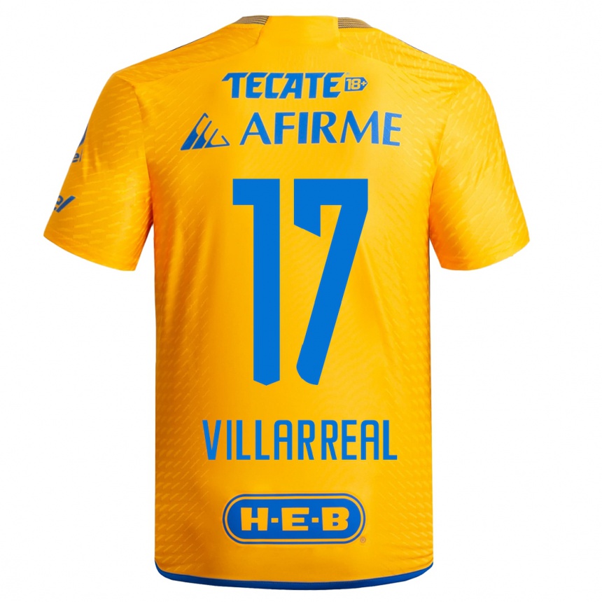 Hombre Fútbol Camiseta Natalia Villarreal #17 Amarillo 1ª Equipación 2023/24