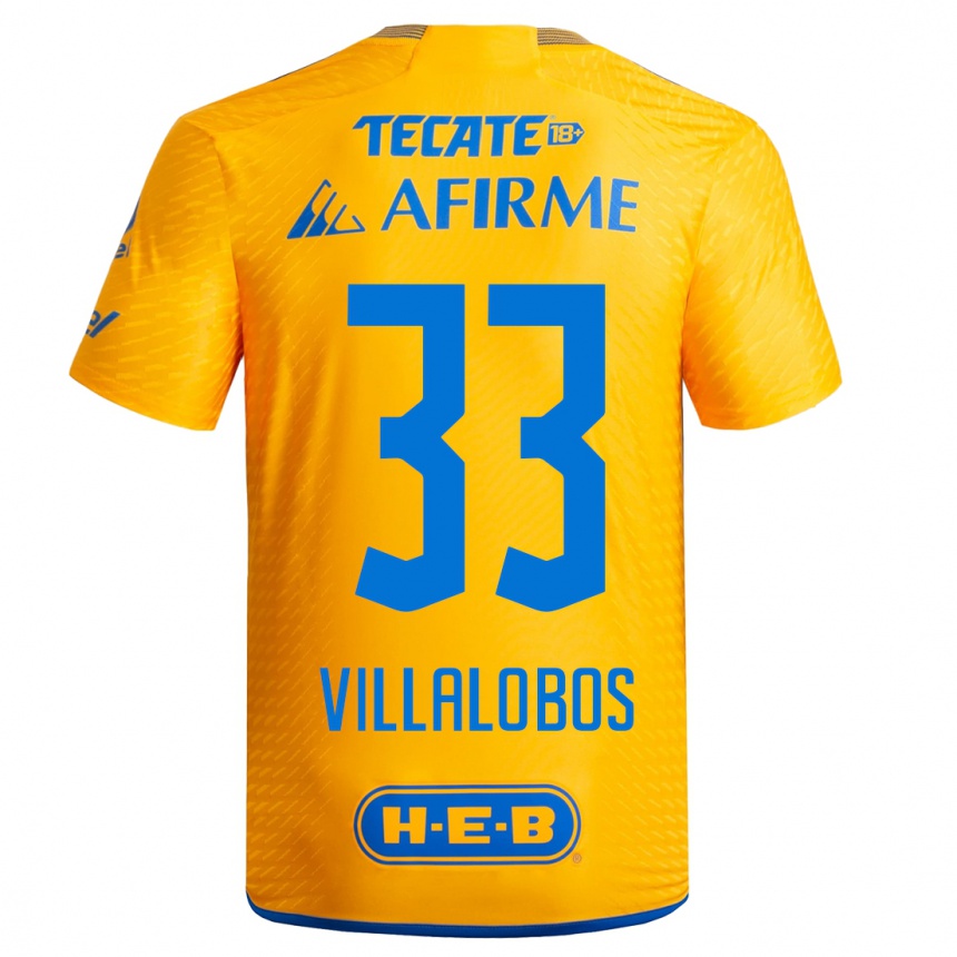 Hombre Fútbol Camiseta Vania Villalobos #33 Amarillo 1ª Equipación 2023/24