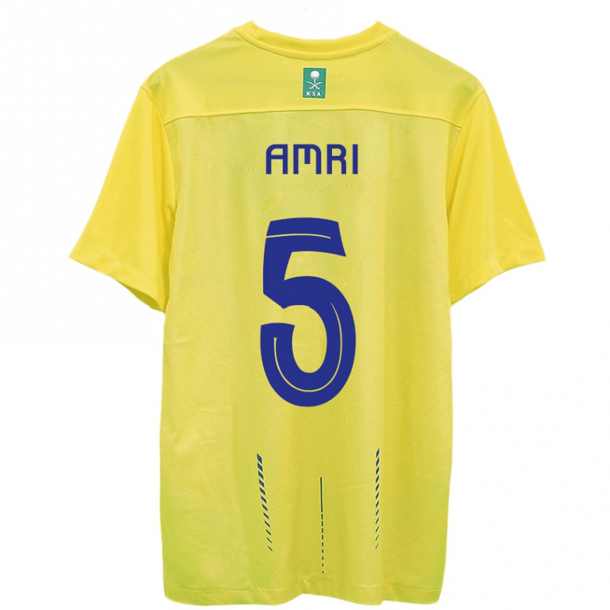 Hombre Fútbol Camiseta Abdulelah Al-Amri #5 Amarillo 1ª Equipación 2023/24