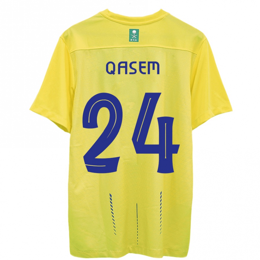 Hombre Fútbol Camiseta Mohammed Qasem #24 Amarillo 1ª Equipación 2023/24