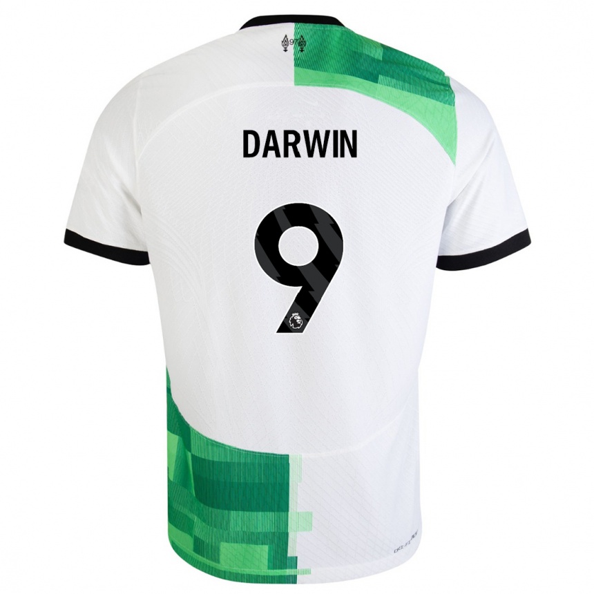 Hombre Fútbol Camiseta Darwin Nunez #9 Blanco Verde 2ª Equipación 2023/24