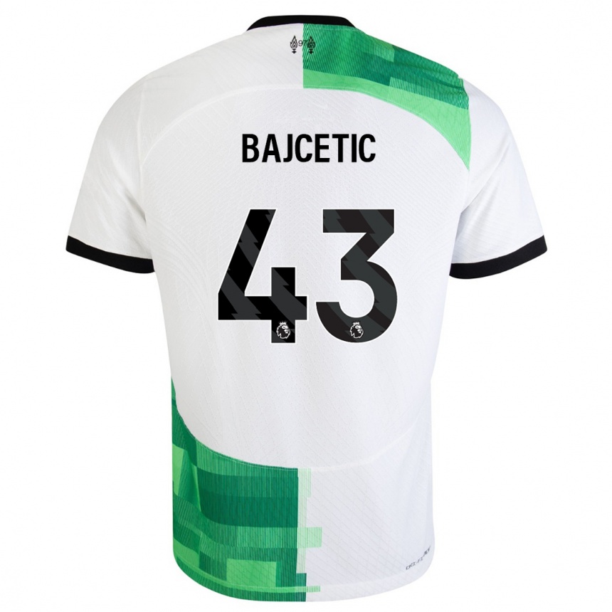 Hombre Fútbol Camiseta Stefan Bajcetic #43 Blanco Verde 2ª Equipación 2023/24