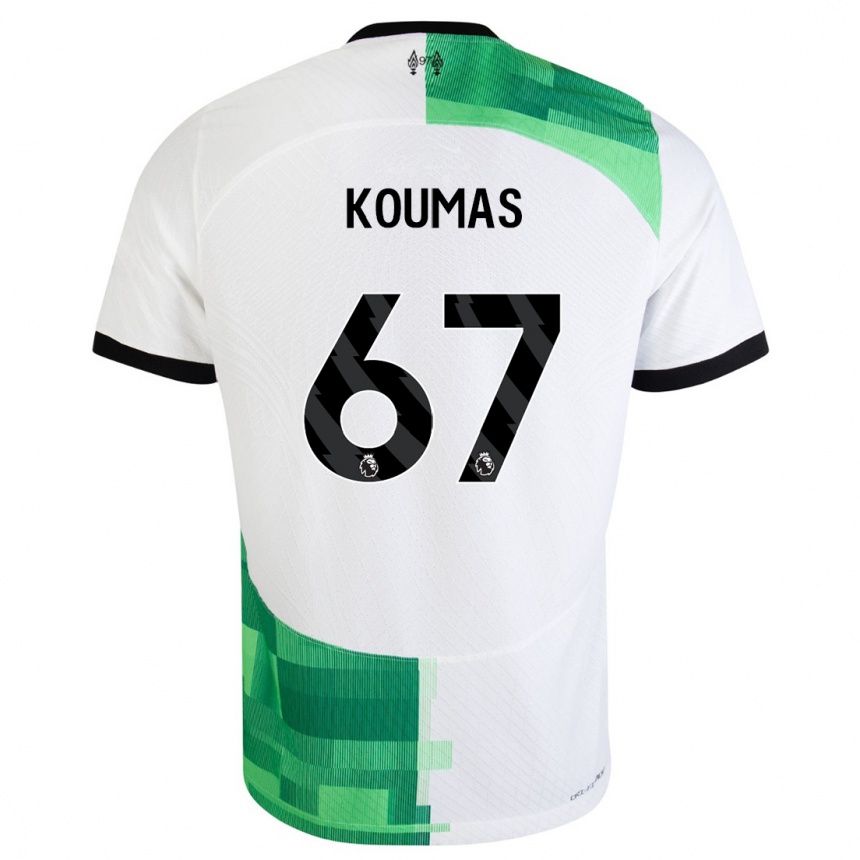 Hombre Fútbol Camiseta Lewis Koumas #67 Blanco Verde 2ª Equipación 2023/24