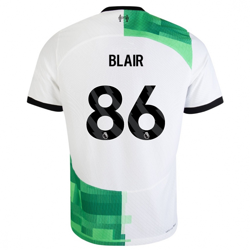 Hombre Fútbol Camiseta Harvey Blair #86 Blanco Verde 2ª Equipación 2023/24