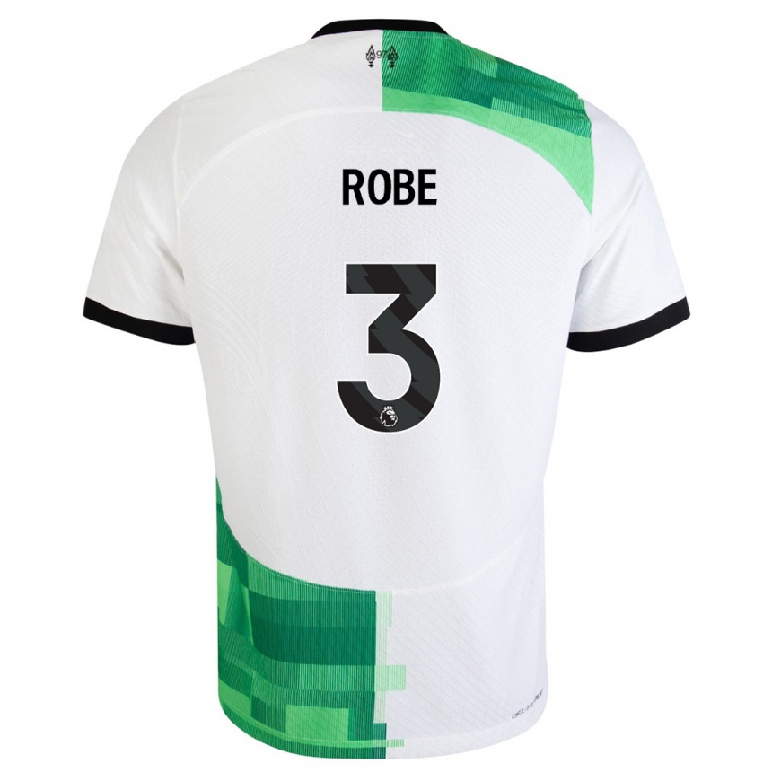 Hombre Fútbol Camiseta Leighanne Robe #3 Blanco Verde 2ª Equipación 2023/24