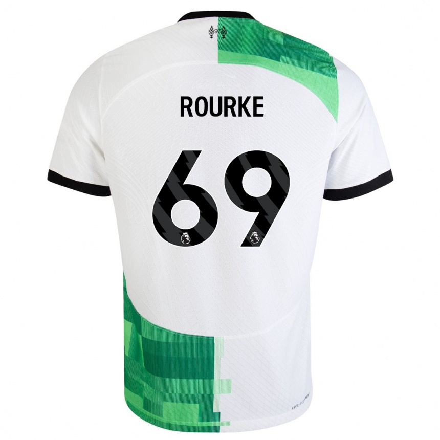 Hombre Fútbol Camiseta Fidel O'rourke #69 Blanco Verde 2ª Equipación 2023/24