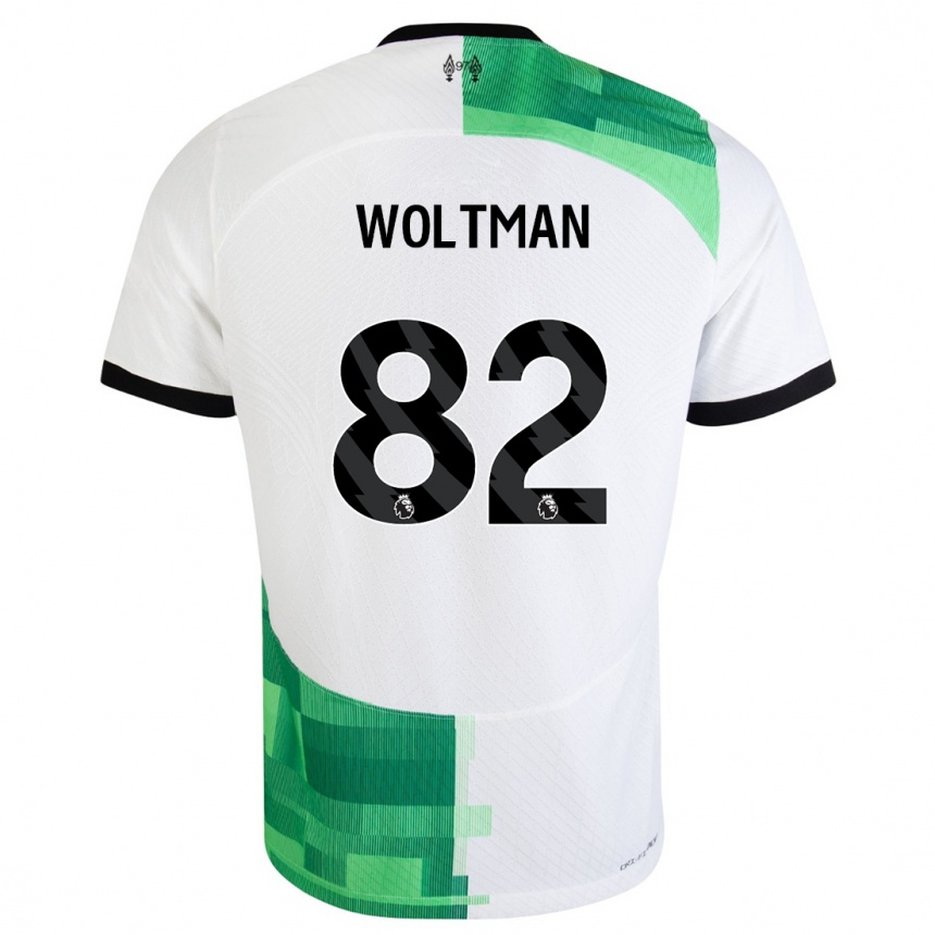 Hombre Fútbol Camiseta Max Woltman #82 Blanco Verde 2ª Equipación 2023/24