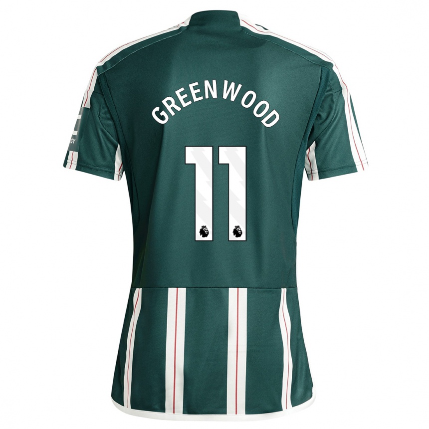 Hombre Fútbol Camiseta Mason Greenwood #11 Verde Oscuro 2ª Equipación 2023/24