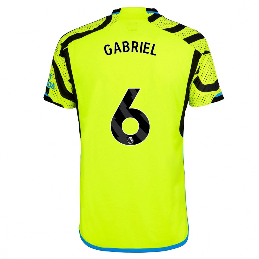 Hombre Fútbol Camiseta Gabriel Magalhaes #6 Amarillo 2ª Equipación 2023/24