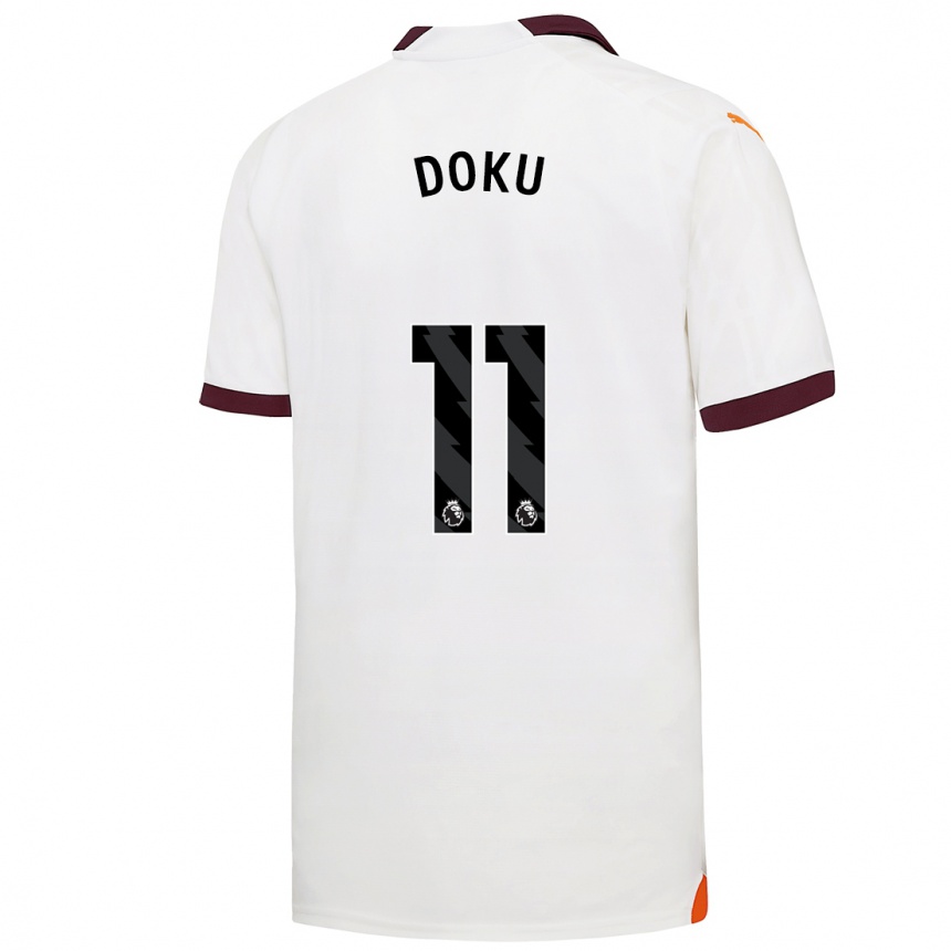 Hombre Fútbol Camiseta Jérémy Doku #11 Blanco 2ª Equipación 2023/24