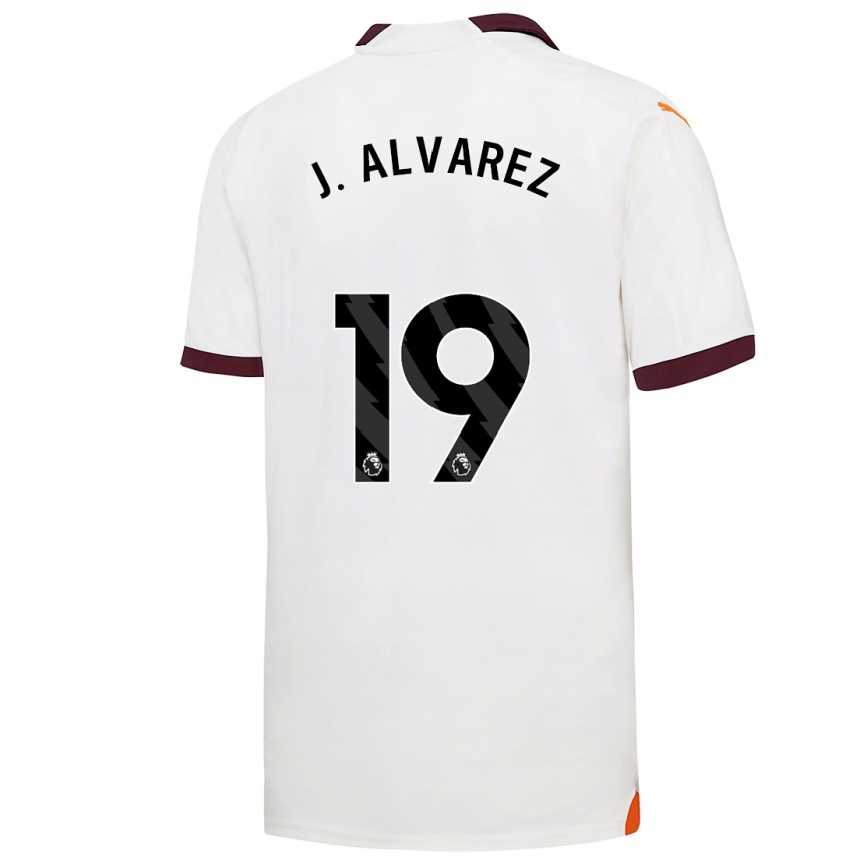 Hombre Fútbol Camiseta Julian Alvarez #19 Blanco 2ª Equipación 2023/24