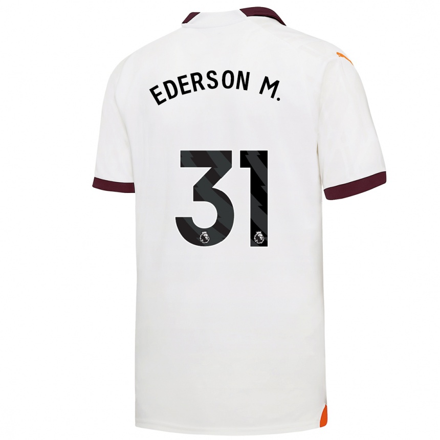 Hombre Fútbol Camiseta Ederson Moraes #31 Blanco 2ª Equipación 2023/24