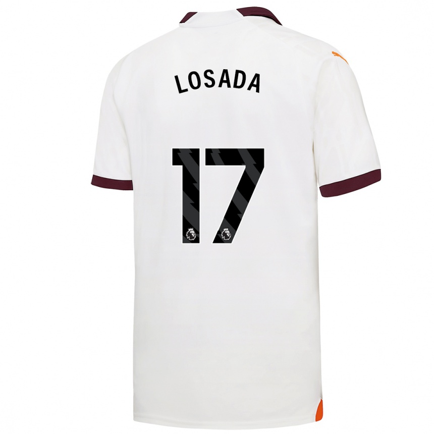 Hombre Fútbol Camiseta Vicky Losada #17 Blanco 2ª Equipación 2023/24